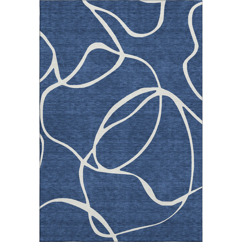 Premium Machine Washable Corum AMF999 Swirls Rug, Rectangle 10' x 14'
