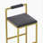 Set of 2 Bar Stools with Backrest & Footrest Counter Height Velvet Upholstered Dining Chairs for Kitchen Island (Gold & Gray)-1564437464-1564437470
