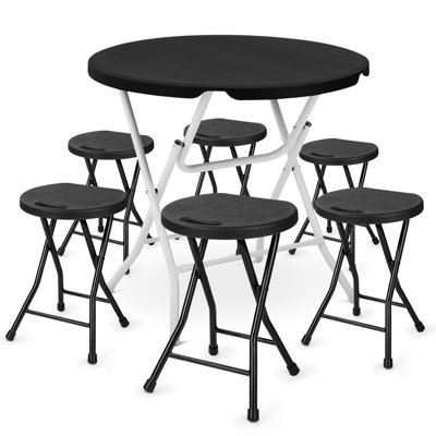 6-Person Folding Round Table and Chair Set