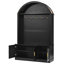 Meuble de rangement arqué pour garage/porte-manteau avec banc, 5 crochets et 2 placards, noir mat-1735883622