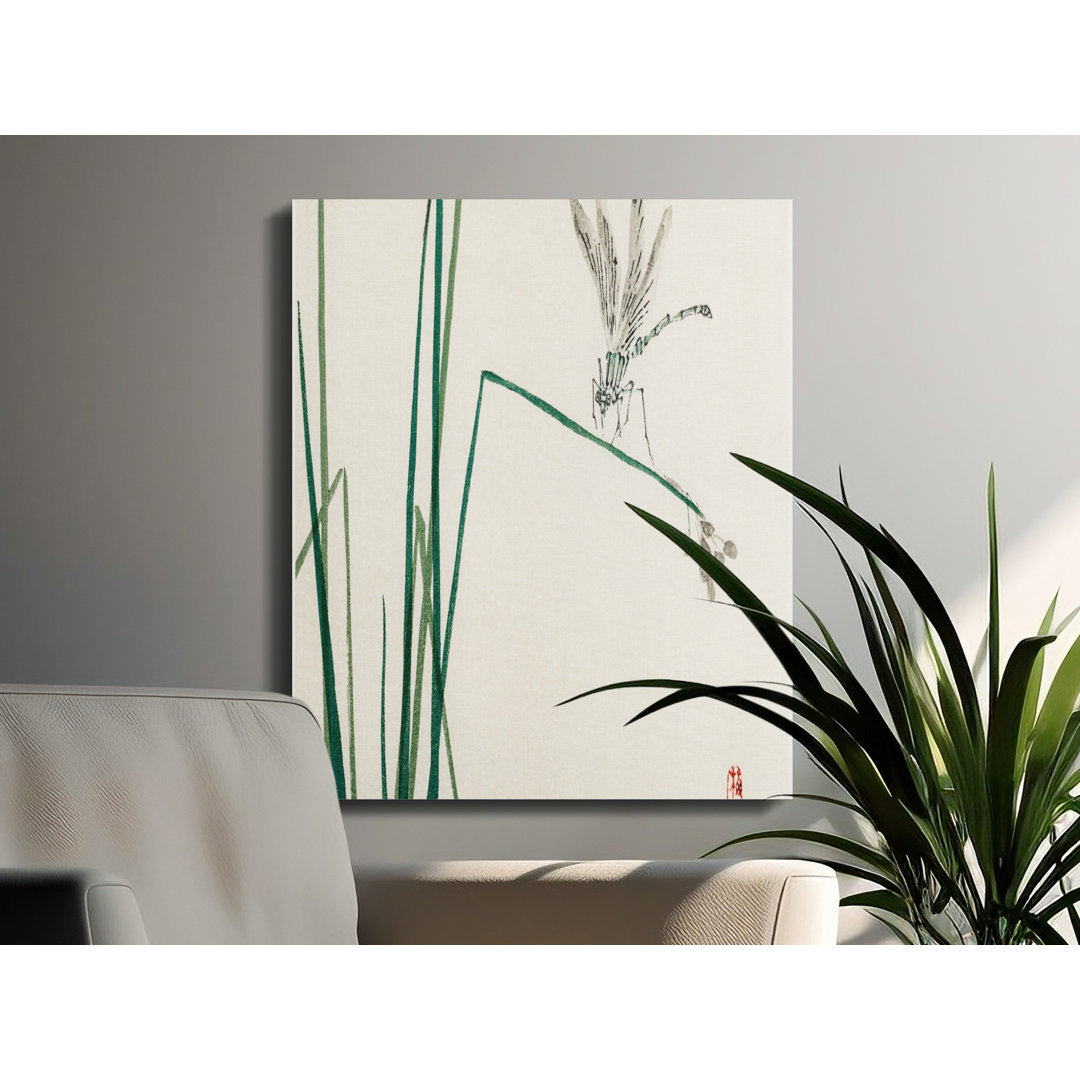 Serene Japanese Dragonfly Nature Wall Art
