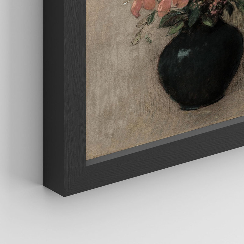 " Multicolor Flowers In Vase Wall Art Floral Botanical Prints Decor For Living Room Bedroom ", Black, 14" H x 11" W x 0.75" D