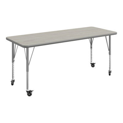 Commercial Adjustable Height Rectangular Activity Table with Locking Casters