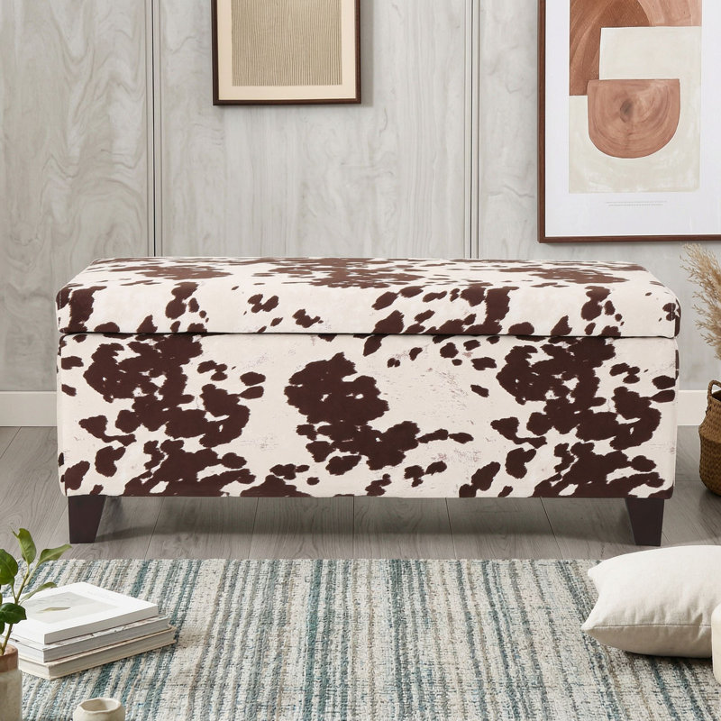 Pouf de rangement contemporain en velours