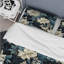 Ensemble de housse de couette à motif floral gris et beige-1252907358