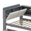 Lit plateforme en bois avec lit gigogne, tablettes et tête de lit-107510386