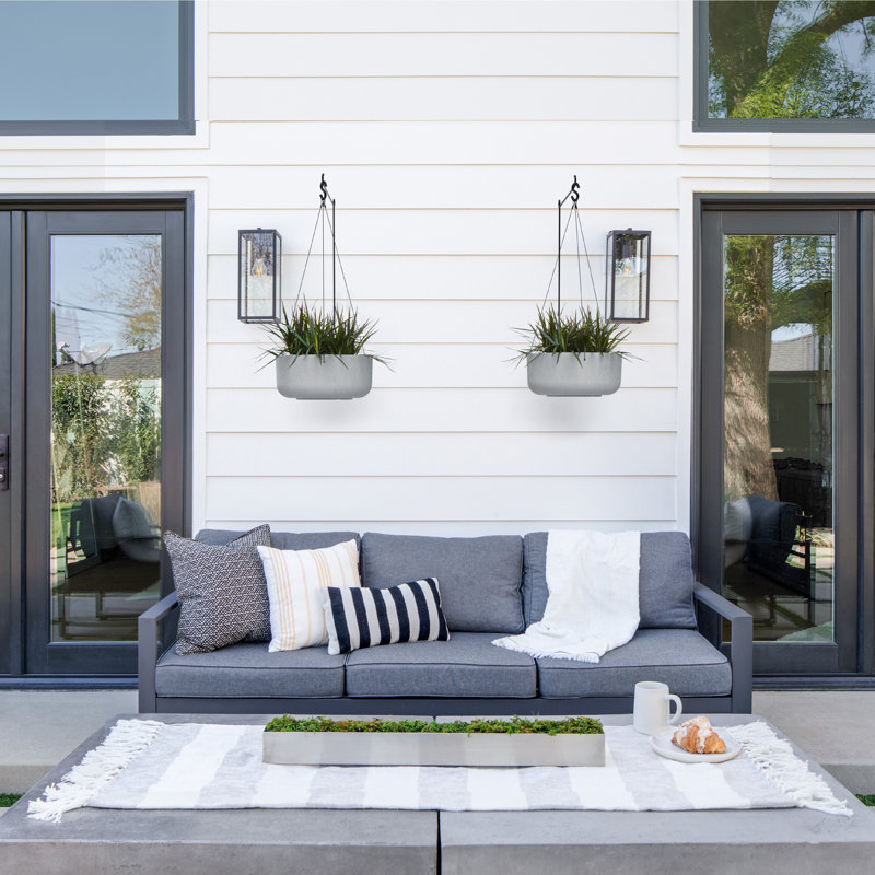 Mason Series Hanging Kona Bowl Planter, 2, Gray