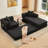 107'' Folding Cloud sofas Modular Sectional Sofa, DIY ,No Assembly-1669160508