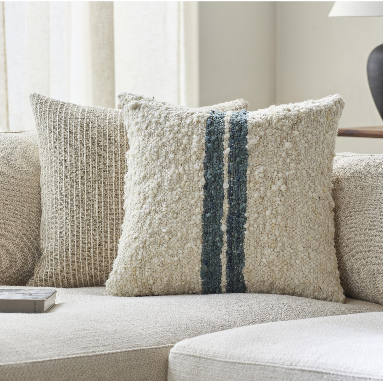 Alivia Striped Throw Pillow, Brown, Pillow Cover Only - No Insert, 22" x 22"