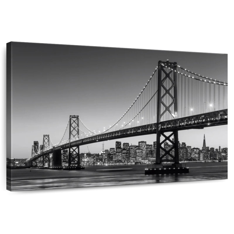 Pont de la baie de Sireci, en noir et blanc, H 16 po x l 24 po
