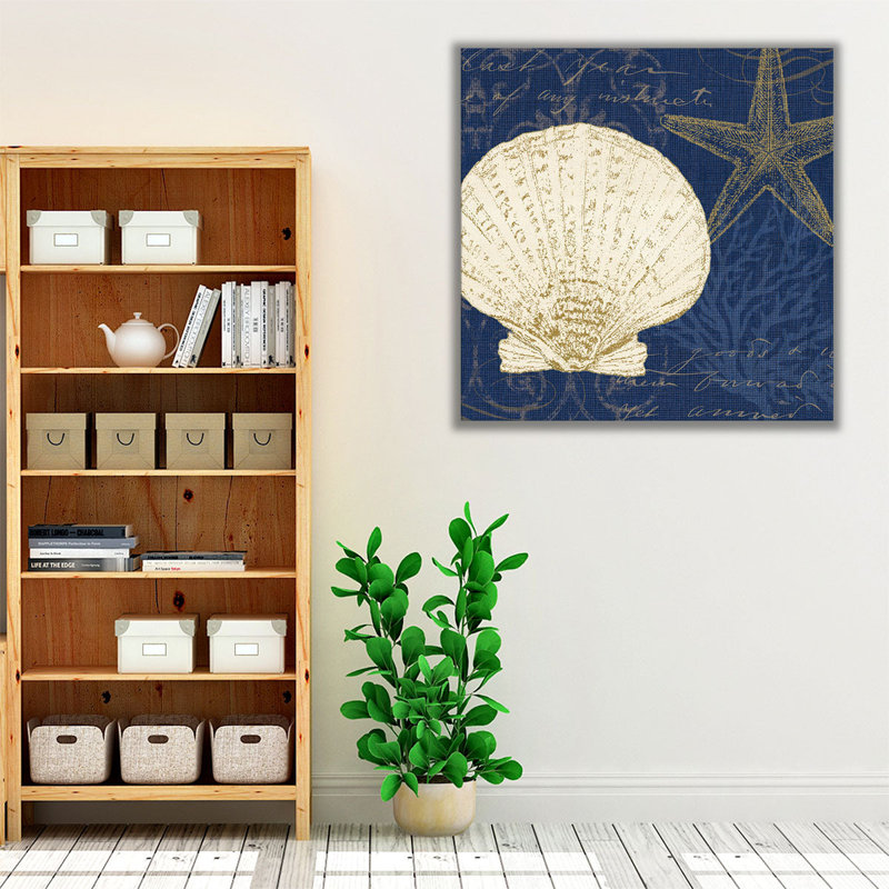 Coastal Moonlight II - reproduction d'art sur toile, H 12 po x l 12 po