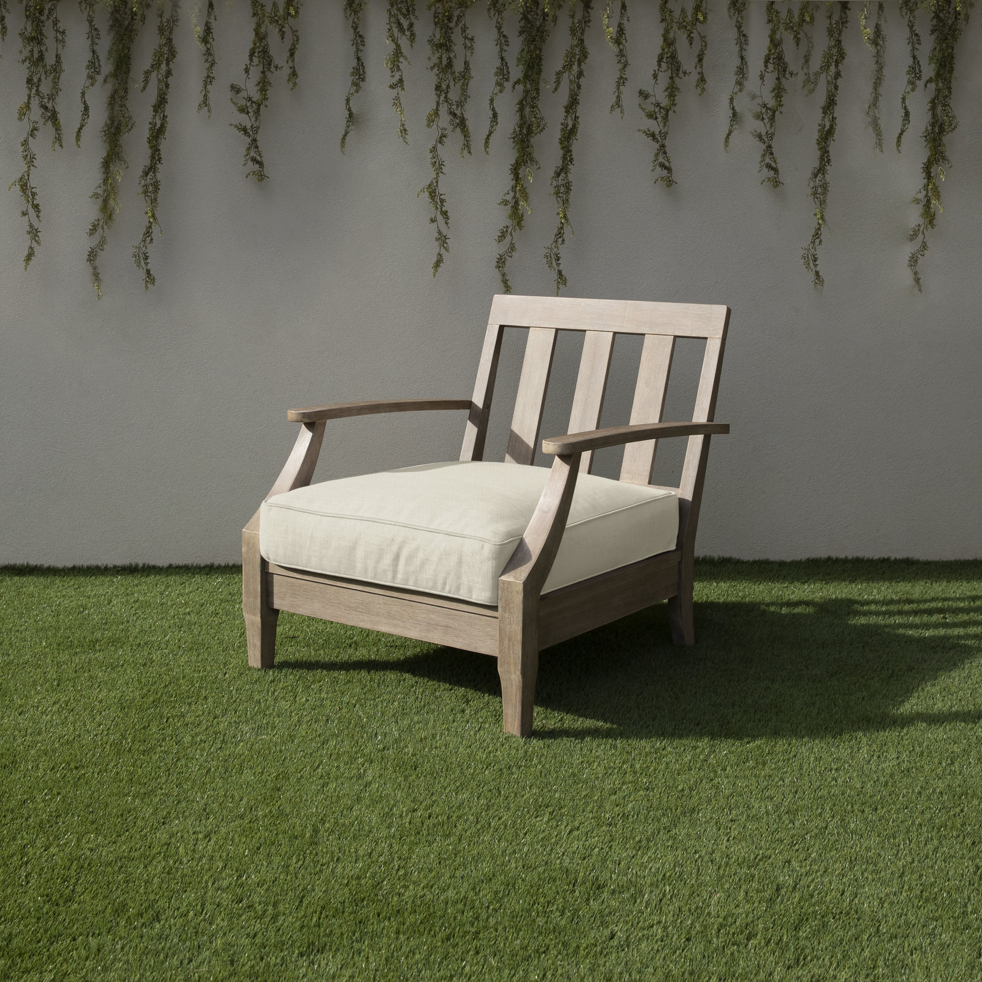 Davana Outdoor Lounge Chair Cushion, Canvas Cloud Sunbrella® Canvas, 29" W x 27" D