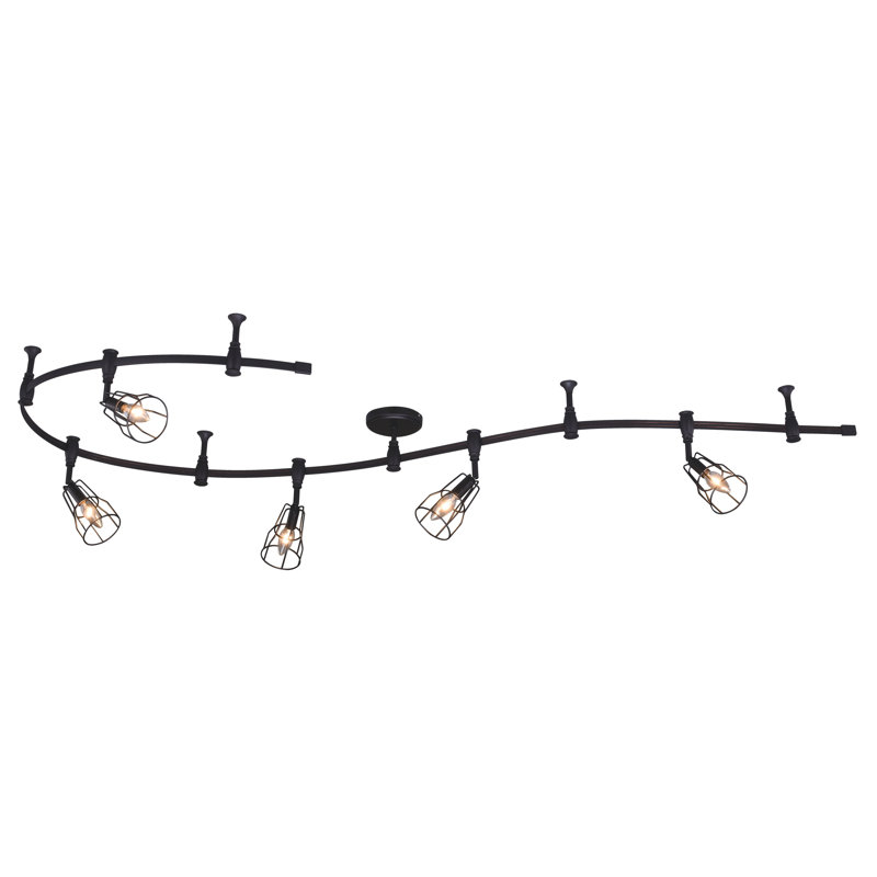 Ensemble de rail d'éclairage flexible noir 5 lumières Milford