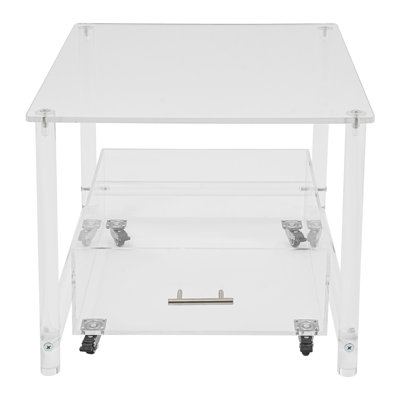 Acrylic Mini Fridge Stand With Storage Drawer by Wrought Studio