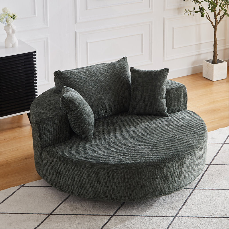 Canapé-lit simple en mousse 55 po Chenille, Chenille verte