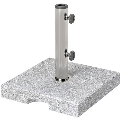 Square Patio Umbrella Base, Umbrella Stand with Handles, Grey