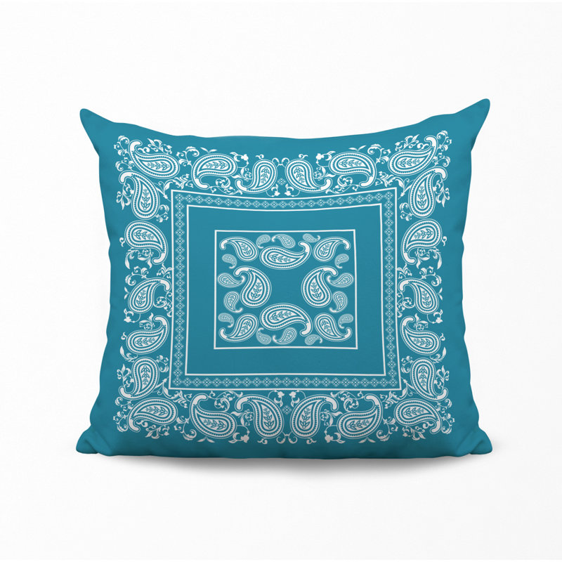 Housse et insert de coussin décoratif en polyester, L 15 po x H 15 po, Turquoise