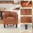 25.2" W Vintage Faux Leather Barrel Chair With Tufted Back And Nailhead Trim-1827626768