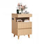 Table de chevet avec station de charge, 2 tiroirs et tablette ouverte, table d'appoint pour chambre à coucher