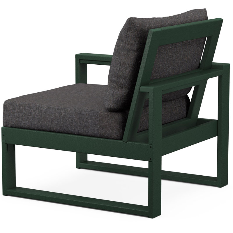 POLYWOOD Outdoor Lounge Chair, Green, Ash Charcoal