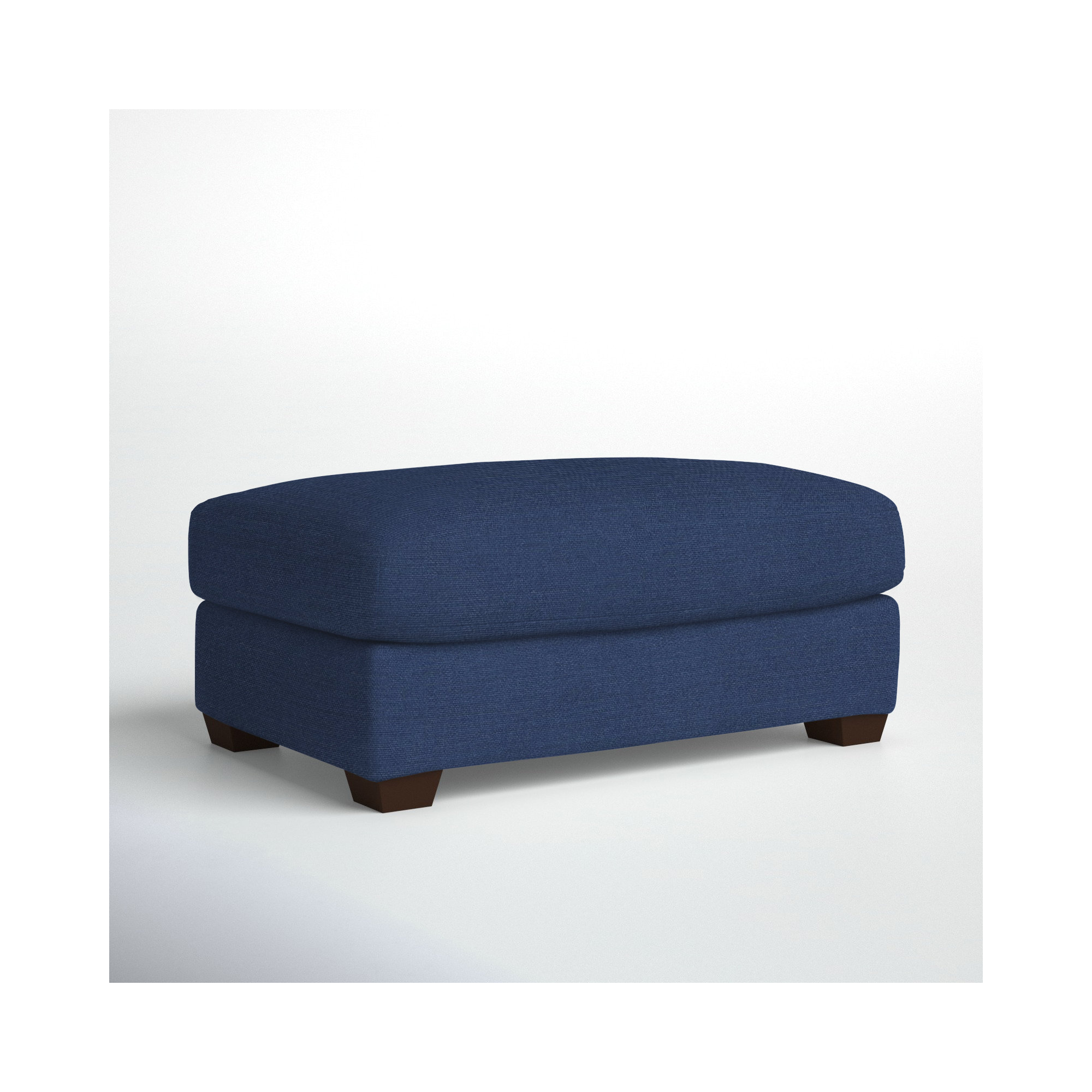 Rhodes Upholstered Ottoman, Canvas Navy Sunbrella® Canvas
