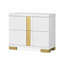 Full Bedroom Set, Black and Gold, 2 Piece Set with Nightstand-133029859