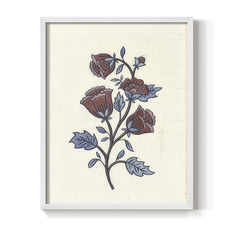 «Hand Drawn Blooms I», H 11 po x l 9 po, Blanc