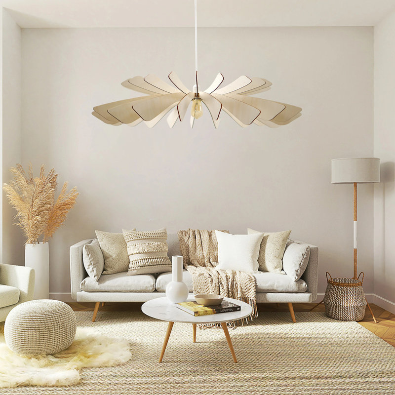 Aurora 1 - Light Pendant, White Cord, 6.3" H x 31.5" W x 31.5" D