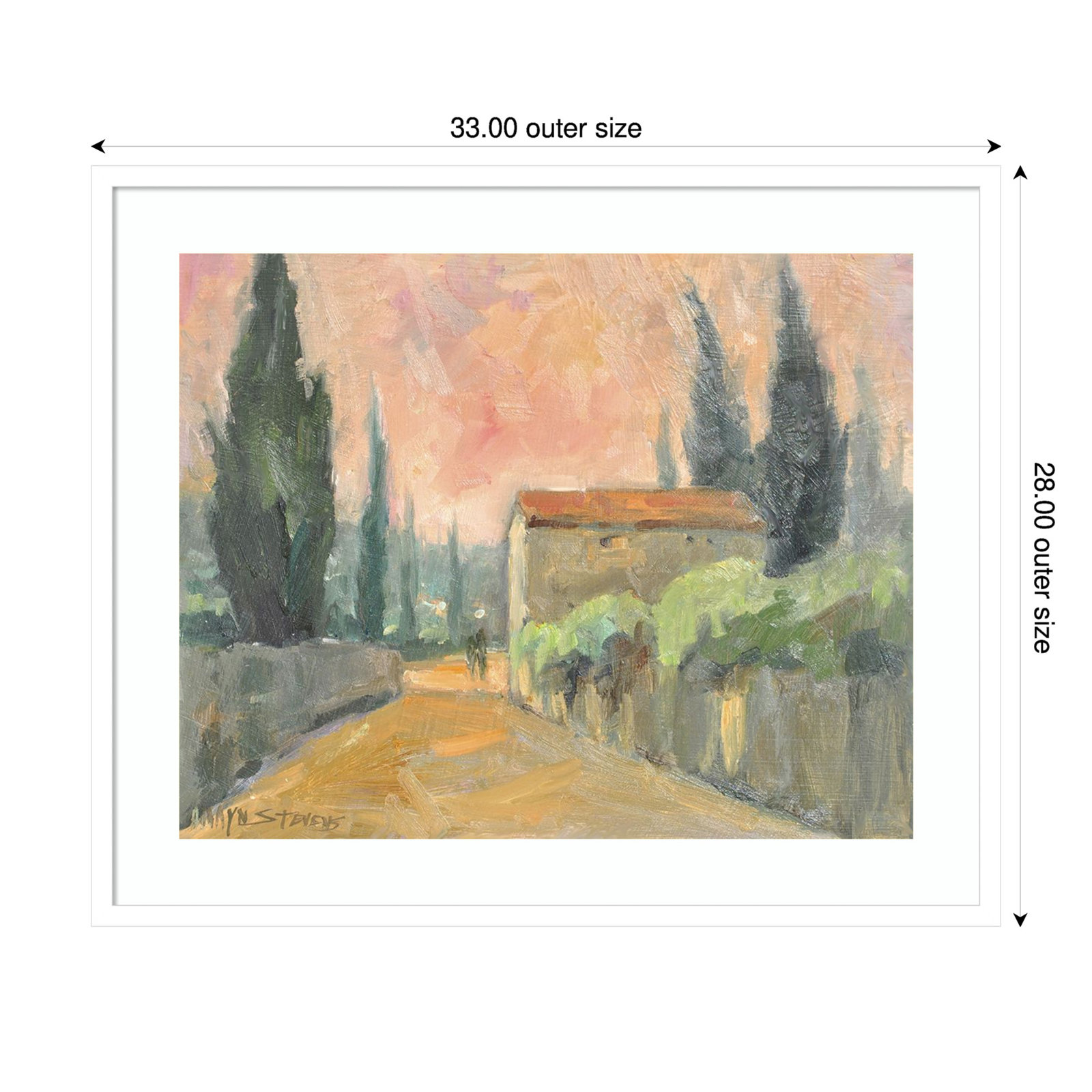 Tuscan Farmhouse Print, White, 28" H x 33" W