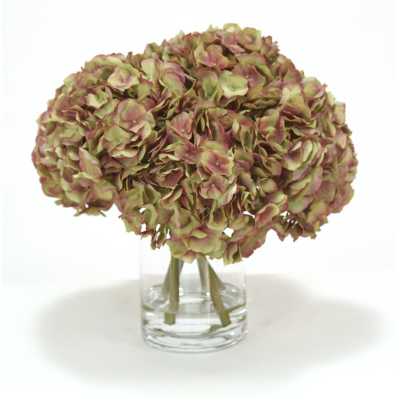 Hortensias dans un vase cylindrique