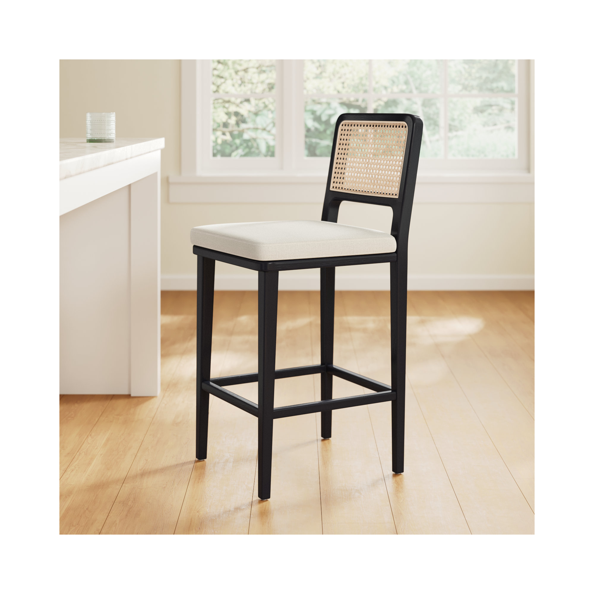 Finlay Cane Stool, Counter Stool (27” Seat Height)