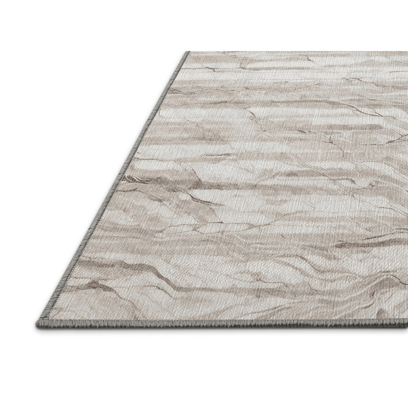 Machine Washable Gray Area Rug, Rectangle 7' x 10'