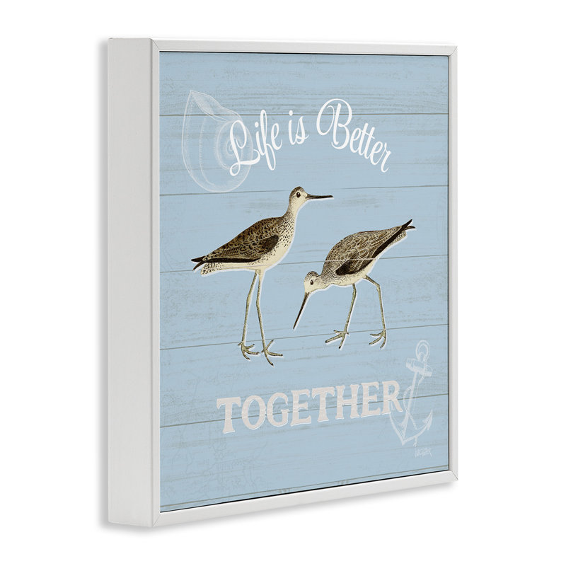 «Better Together Coastal Sandpipers» par Katie pertiet - impression sur bois, H 24 po x l 24 po x P 1,5 po