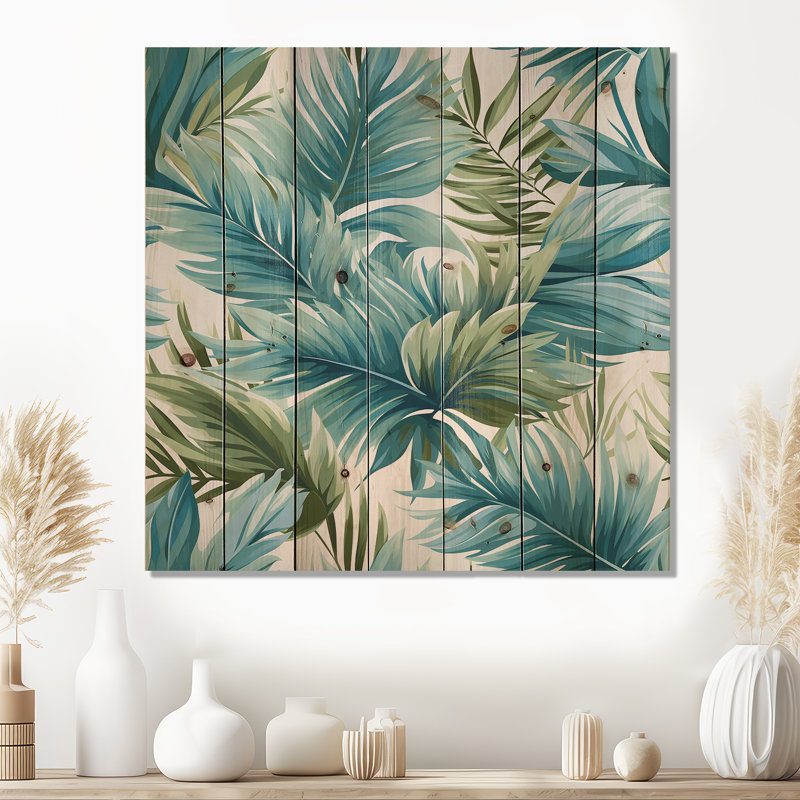 Easthampton - Art mural floral sur bois de pin naturel, H 36 po x l 36 po