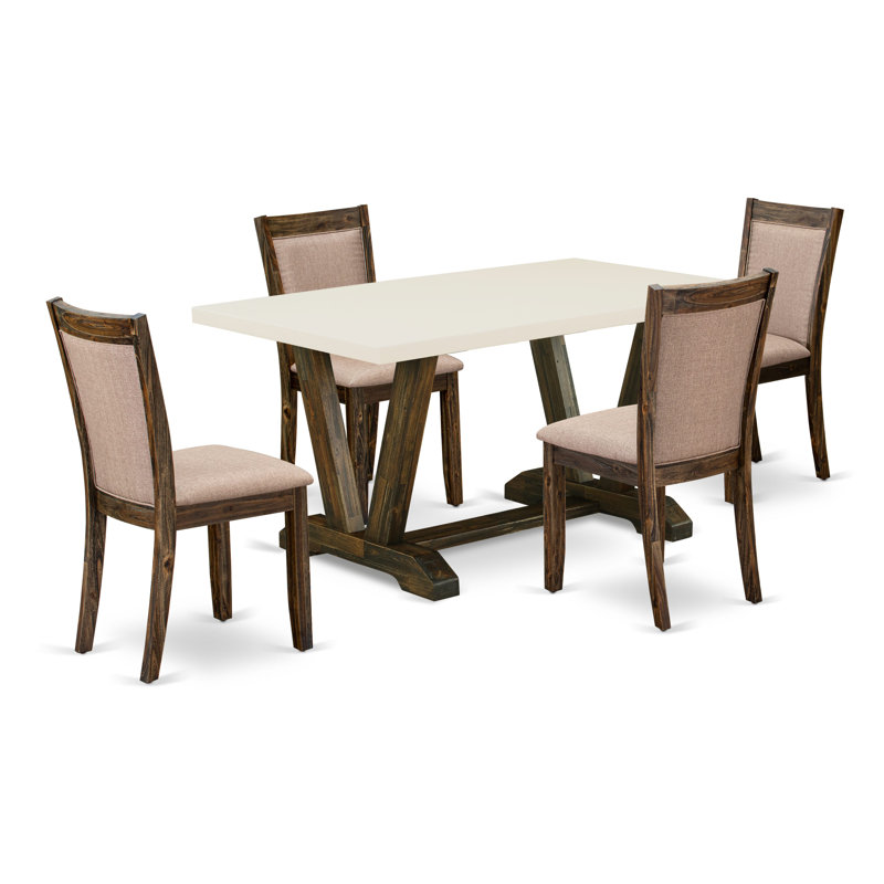 Ensemble de table de salle à manger 5 pièces Rustic Modern, 5