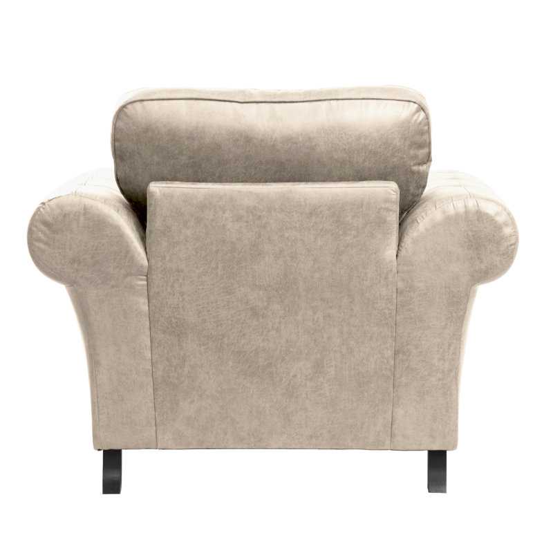 Bodnar Faux Leather Armchair, Beige