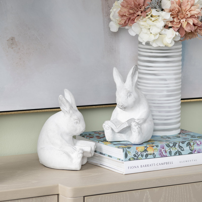 Set of 2 Whimsical Bunny Bookends