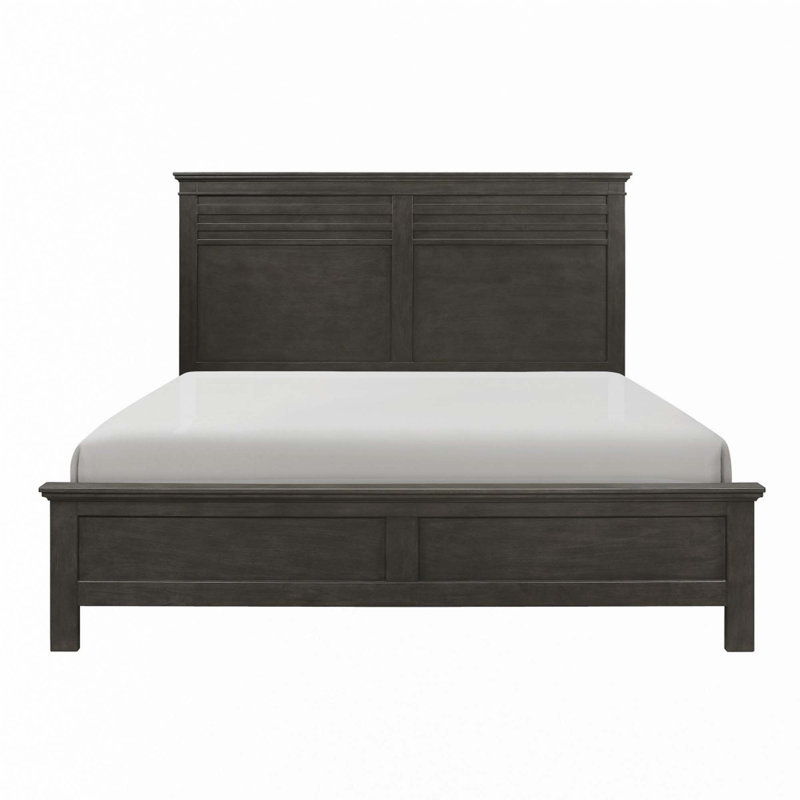 Transitional Style Wooden 1Pc Panel Bed, Queen