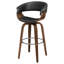 Tabouret de bar pivotant en noyer et noir avec conception ergonomique et pivotant à 360 degrés pour une assise confortable et un bar élégant-70623177