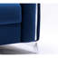 Fauteuil en velours bleu avec effet 3D et siège d'une profondeur de 21 pouces pour un poids de 72,34 lb