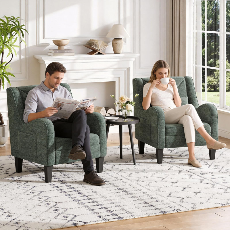 Fauteuil d'appoint Chenille, Vert