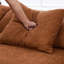 Revêtement modulaire en L en forme de L en orange, 5 pièces, en chenille, support pour canapé modulaire de 142 po, chenille orange, canapé spacieux, option spacieuse et confortable-693266388