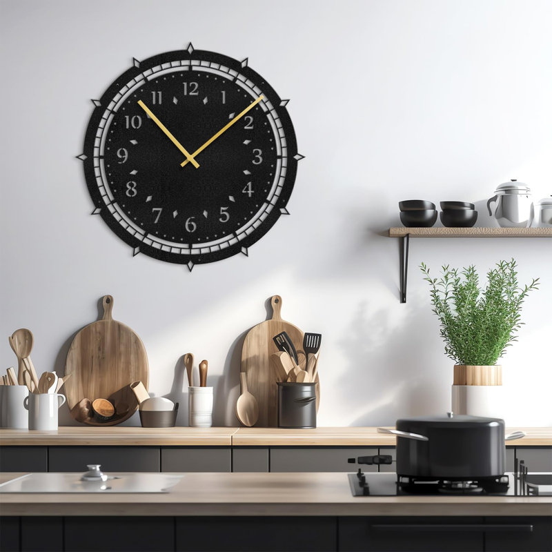 Grande horloge murale en métal décorative silencieuse décorative murale, L 16 po x H 16 po