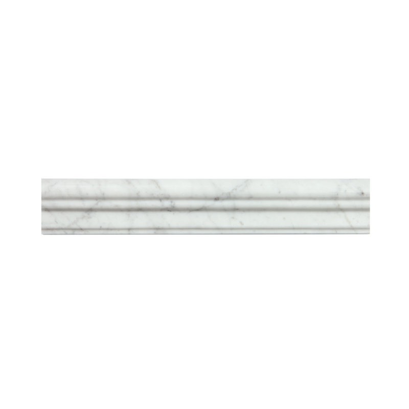 Bianco Carrara 2 in. L x 12 in. W Marble Chair Rail Tile Trim
