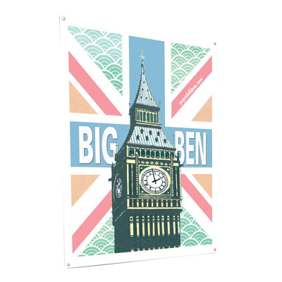 " Pastel Big Ben With British Flag "