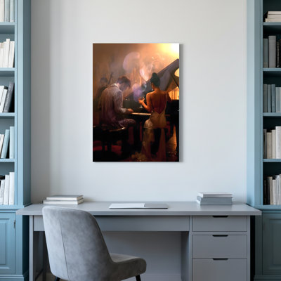 Duo de romantiques, ensemble de 1 reproduction d'art sur toile tendue sur toile tendue