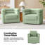 Fauteuil demi-tonneau pivotant avec un coussin décoratif Rakin-1978613852