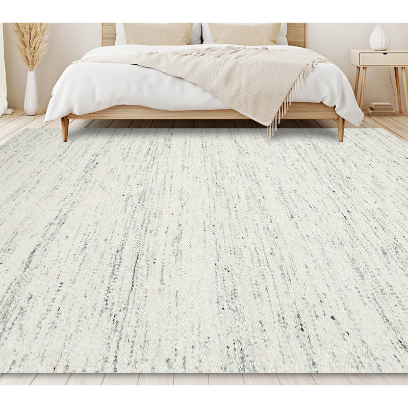 Hand Knotted Wool Area Rug, Rectangle 6' x 9'