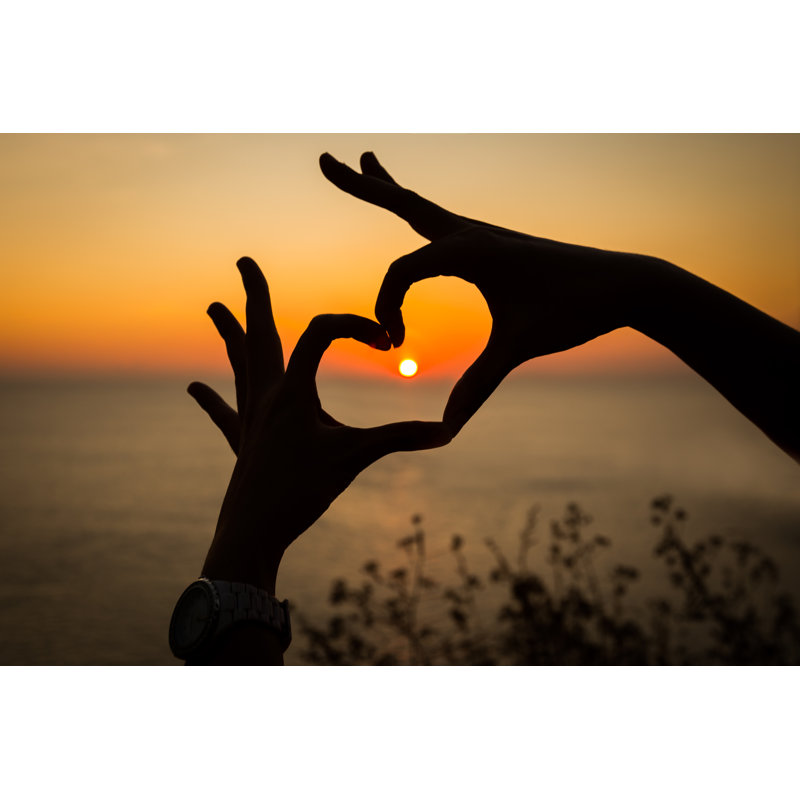 Sunset Heart - Wrapped Canvas Print, 20cm H x 30cm W x 3.8cm D