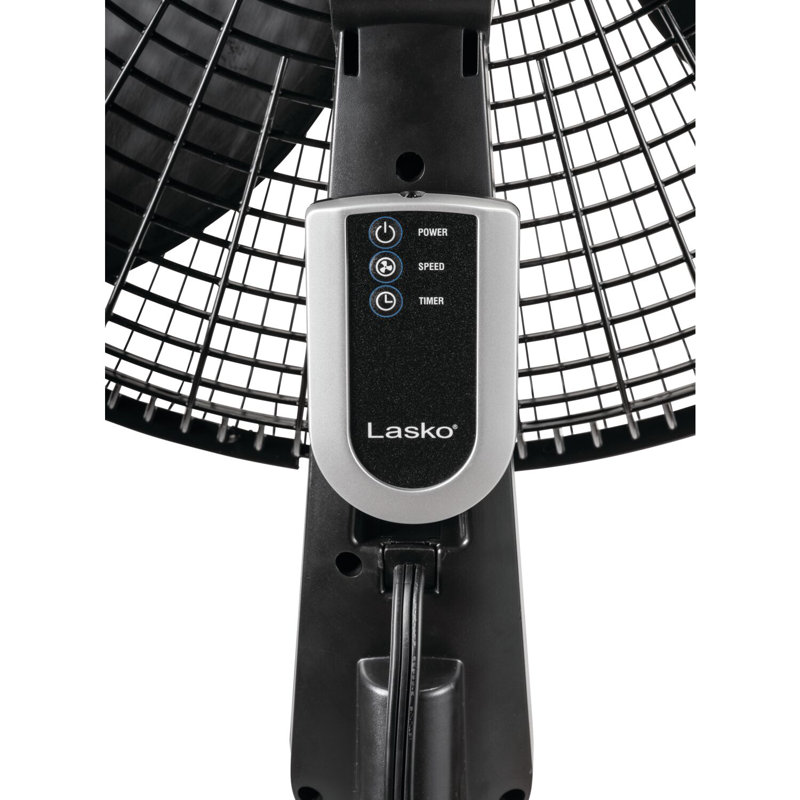 20" Black Oscillating Remote Controlled Adjustable Height Floor Fan